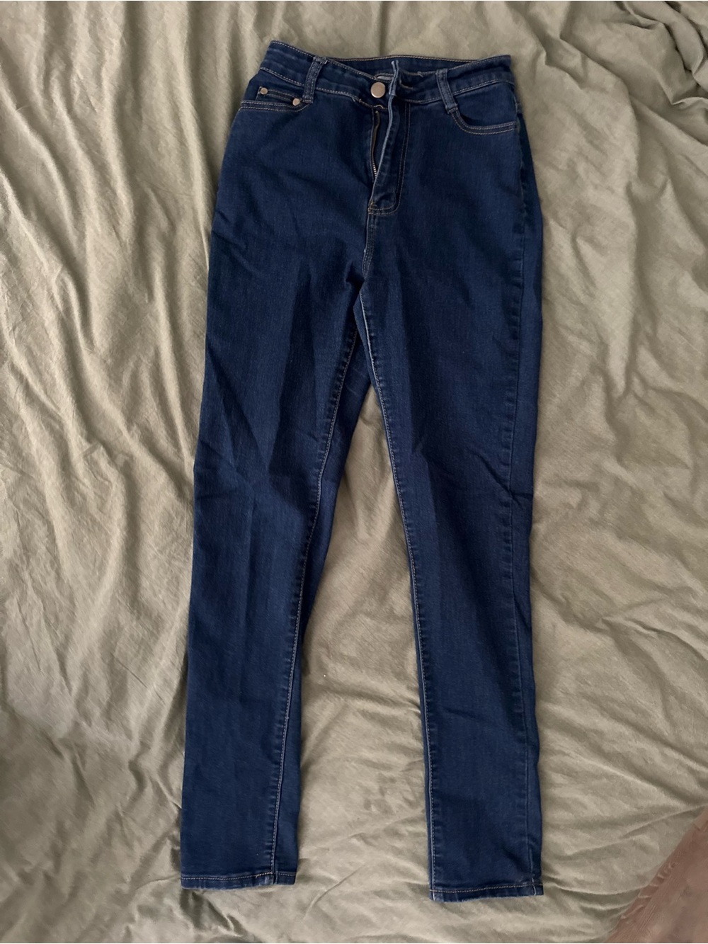 Dark Blue Women's High-Rise Skinny Jeans